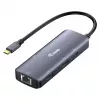 EQUIP USB-C multiport adapter met 2x HDMI, RJ45, 2x USB-A, USB-C PD 100W, grijs
