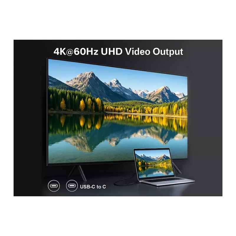 EQUIP USB-C naar USB-C + HDMI Adapter met 100W PD, 4K/60Hz, Aluminium