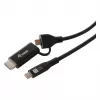 EQUIP USB-C naar USB-C + HDMI adapter met 100W Power Delivery, 4K 60Hz, 3m aluminium