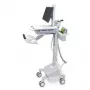 Ergotron mobiele medische werkstationkar voor LCD-display / pc-apparatuur - LiFe-accu-gevoed, EU - medisch - kunststof, aluminium, verzinkt staal - grijs, wit, gepolijst aluminium - schermgrootte: tot 22 inch