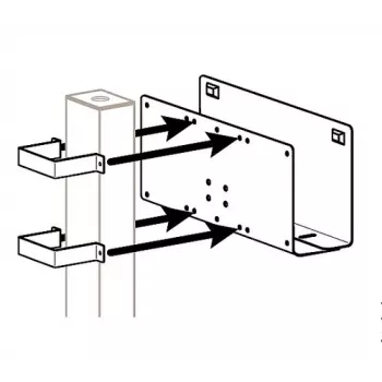 Ergotron perifere montagebeugel voor 3x3-paal, staal, zwart (60-158-100)