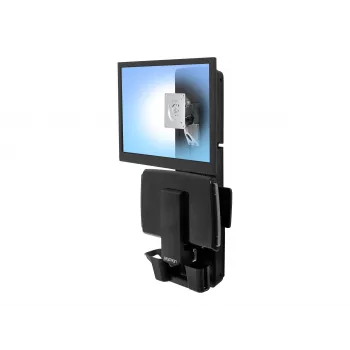 Ergotron Sit-Stand Vertical Lift, Patient Room - montagekit (polssteun, muishouder, verticale verstelrail, barcodescannerhouder, toetsenbordplateau, monitorarm, uitschuifbare muisplateau)