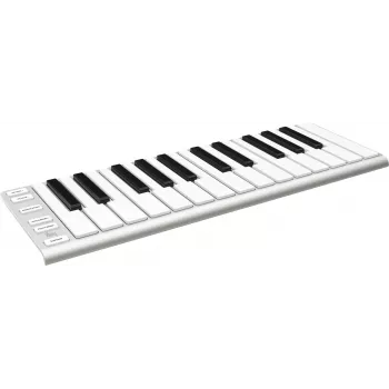 ESI Xkey 25 USB MIDI Controller Keyboard - 25 aanslaggevoelige toetsen, polyfone Aftertouch, geborsteld aluminium, ultraplat, Zilver