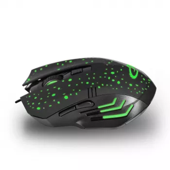 Esperanza EGM212 Bedrade optische gaming-muis, 2400 DPI, 6 knoppen, USB, rechtshandig, zwart
