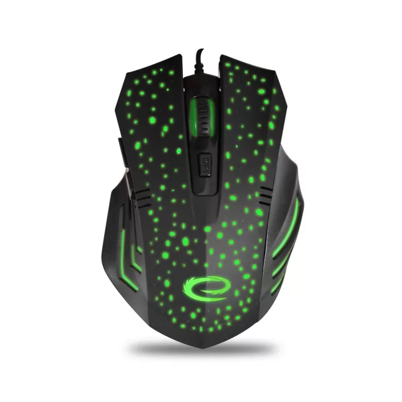 Esperanza EGM212 Bedrade optische gaming-muis, 2400 DPI, 6 knoppen, USB, rechtshandig, zwart