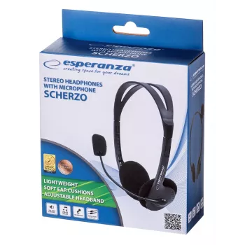 Esperanza EH102 bedrade headset met microfoon - zwart