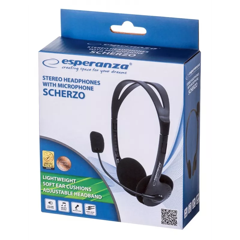 Esperanza EH102 bedrade headset met microfoon - zwart