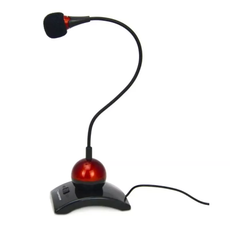 Esperanza EH130 pc-microfoon, condensator, omnidirectioneel, 3,5-mm-jack, zwart/rood