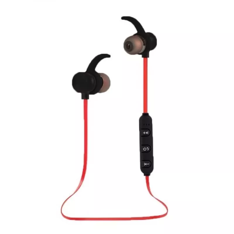 Esperanza EH186K draadloze in-ear sport nekband Bluetooth-koptelefoon met microfoon, zwart/rood