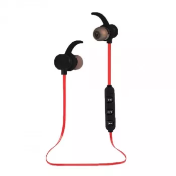 Esperanza EH186K draadloze in-ear sport nekband Bluetooth-koptelefoon met microfoon, zwart/rood