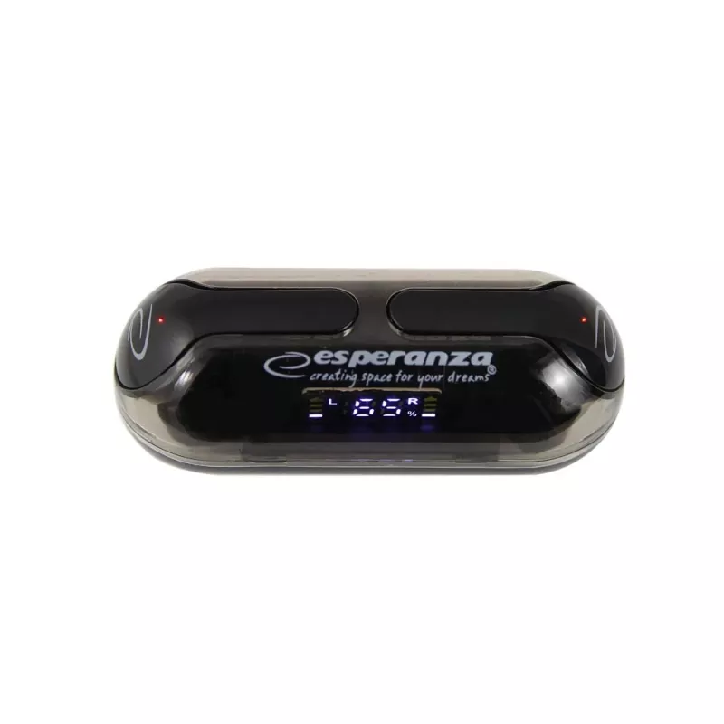 Esperanza EH239K True Wireless Stereo Bluetooth in-ear koptelefoon met oplaadcase, touchbediening, ingebouwde microfoon, zwart