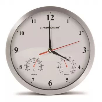Esperanza EHC008W Mechanische wandklok, rond, wit