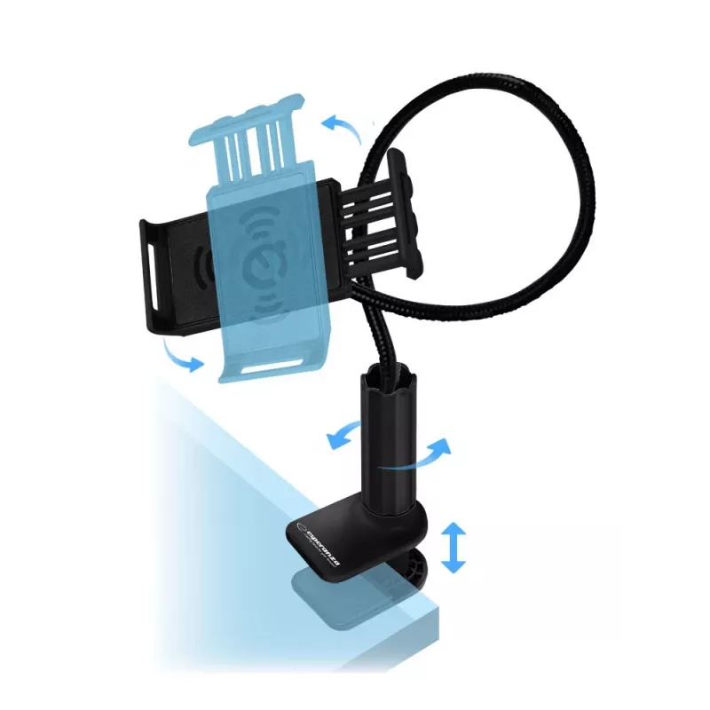 Esperanza EMH142 deskhouder voor smartphones en tablets, zwart