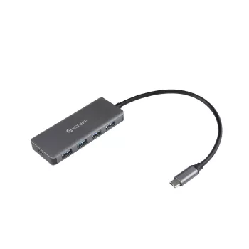 ESTUFF ES623007 USB-C oplaadhub 165W GaN 4-poorts Power Delivery spacegrijs