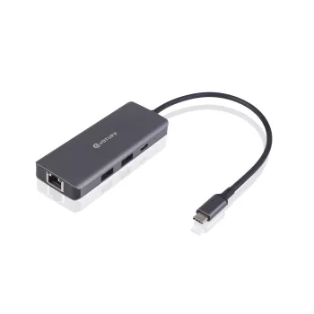 ESTUFF ES623013 USB-C 6-in-1 mobiele hub, 4K HDMI, 2x USB-A, 100W PD, aluminium, grijs