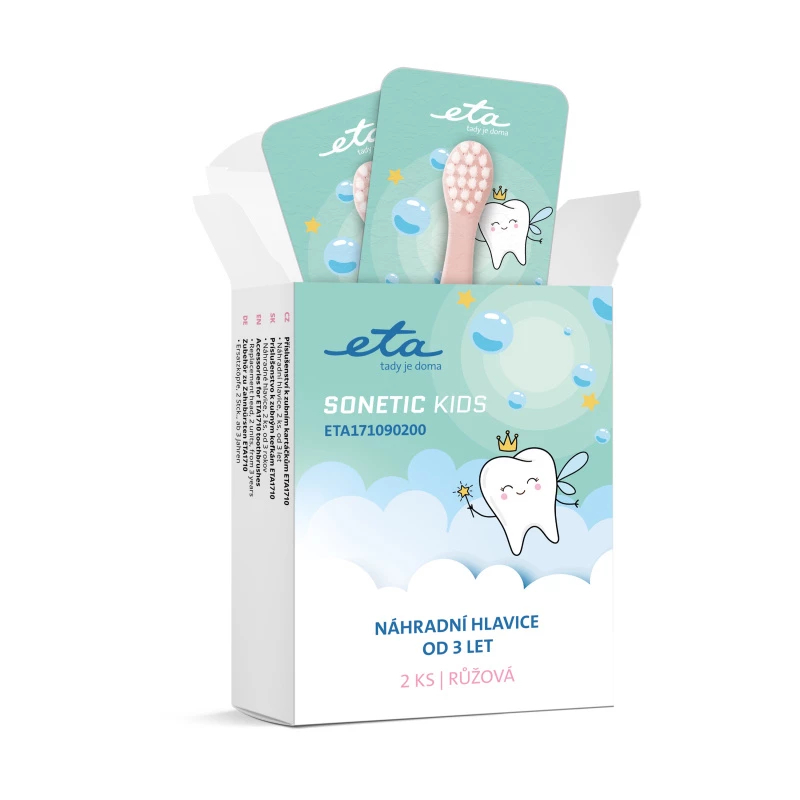 ETA Sonetic Kids 171090200 vervangende borstelkoppen - 2-pack - roze