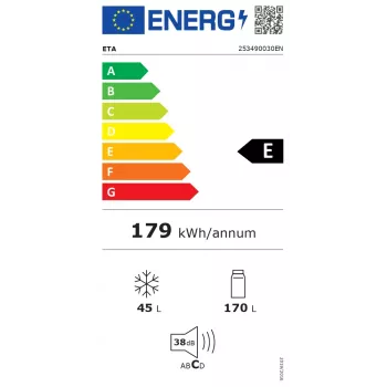 ETA Storio Retro koel-vriescombinatie 215L vrijstaand rood energieklasse E