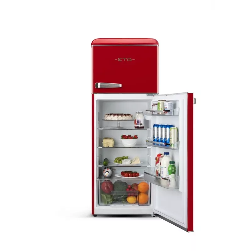 ETA Storio Retro koel-vriescombinatie 215L vrijstaand rood energieklasse E