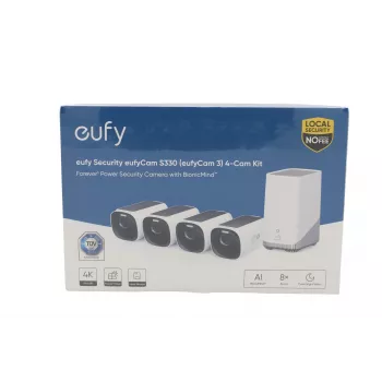 eufy eufyCam S330 4+1 kit 4K UHD solar beveiligingscamerasysteem met HomeBase 3