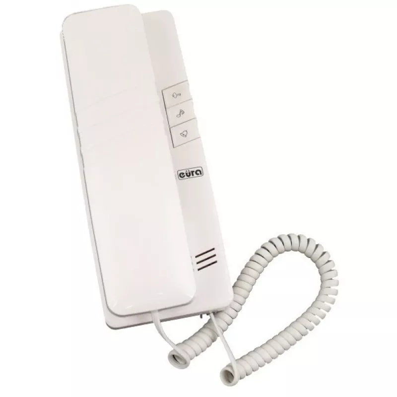EURA ADP-44A3 (RL-3203D) audio-deurintercom - 2-draads, eengezinswoning, witte binnenunit, zilveren buitenpaneel