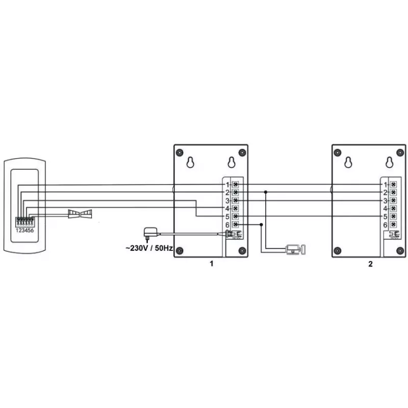 EURA ADP-51A3 DIFESA audio-deurintercomset - 1 gezin, 2 handsets, intercom, grafiet