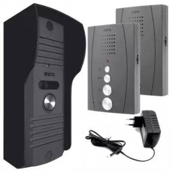EURA ADP-51A3 DIFESA audio-deurintercomset - 1-gezin, 2 hoorns, intercom, grafiet