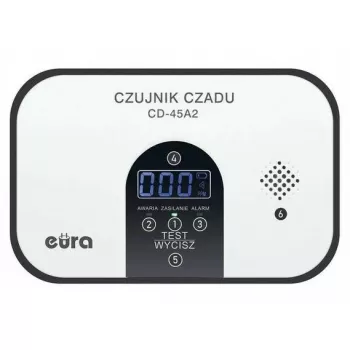EURA CD-45A2 vrijstaande koolmonoxidemelder, batterijgevoed, LCD-display