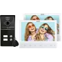 EURA VDP-80C5 video-intercom voor twee gezinnen, wit, 2x 7 inch LCD, FHD, 1080p-camera, RFID-lezer, opbouwmontage