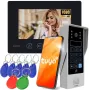 EURA VDP-90A3 DELTA+ zwart 7 inch Full HD videodeurintercom, WiFi, 2 ingangen, toetsenbord, naderingslezer, AHD, Tuya