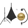 EUROLITE 50cm gouden spiegelbol-set met statief en zwarte stretch hoes 20000707