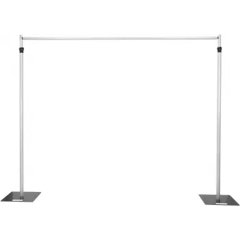 EUROLITE MCS-3148 mobiele gordijnstandaard, telescoop-aluminium, 2,5-4,8m breedte, 2,1-3,0m hoogte, 20kg draaglast