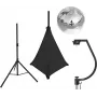 EUROLITE spiegelbol-set 30 cm met standaard en zwarte afdekking 20000705