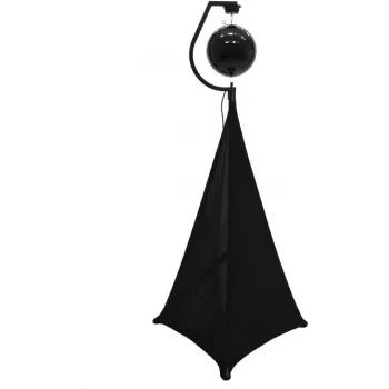 EUROLITE spiegelbol-set 30cm zwart met statief en zwarte stretch-overlay 20000706