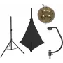 EUROLITE spiegelbol-set 30cm goud met statief en zwarte doek 20000704