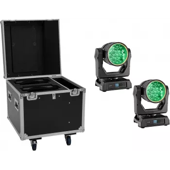 EUROLITE set 2x LED IP TMH-W285 Hypno moving-head wash IP65 + flightcase met wielen