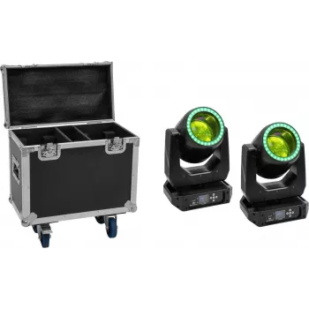 EUROLITE set 2x LED TMH-B120 Hypno moving-head beam + flightcase met wielen