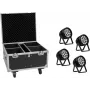 EUROLITE set 4x AKKU IP PAR 14 HCL QuickDMX + flightcase IP65 podiumverlichtingsset