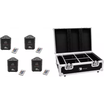 EUROLITE set 4x AKKU TL-3 TCL QuickDMX + case met laadfunctie 20000399