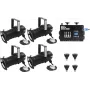 EUROLITE set 4x PAR-20 spot zwart dim2warm + EDX-4 DMX RDM LED-dimmerpack (20000695)