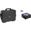 EUROLITE set 8x AKKU Flat Light 3 zwart + kunststof koffer met trolley RGBW LED QuickDMX