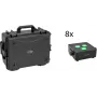 EUROLITE set 8x AKKU IP Flat Light 3 zwart IP65 LED-spots met trolley-case