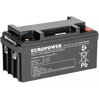 Europower AGM accu EPS serie 12V 65Ah (8-12 jaar ontwerplevensduur)