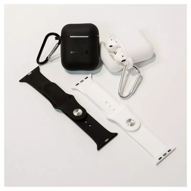 EVELATUS Apple AirPods Case EAC04 Wit - Siliconen Beschermhoes voor AirPods 1e en 2e generatie
