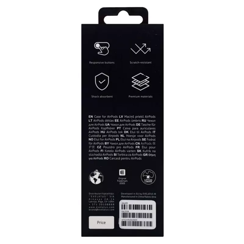 Evelatus Apple AirPods Pro Case EAC05 zwart