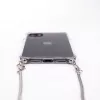 Evelatus Apple iPhone 11 Pro Siliconen Transparant met Halsband TPU Band Zilver