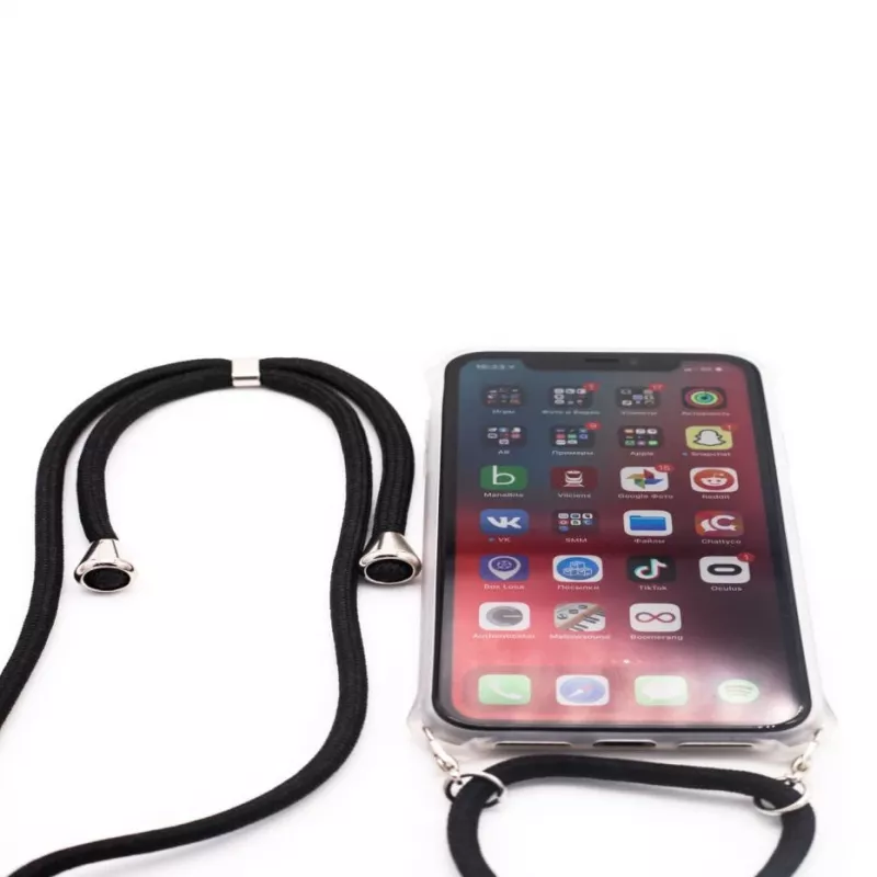 Evelatus Apple iPhone 11 Pro Siliconen Transparant met Halsband TPU Band Transparant