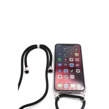 Evelatus Apple iPhone 11 Siliconen Transparant Hoesje met Halsband TPU Band Transparant
