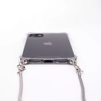 Evelatus Apple iPhone 11 Siliconen Transparant met Halsband TPU Band Zilver