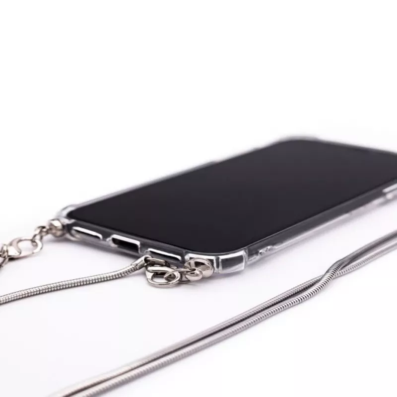 Evelatus Apple iPhone 11 Siliconen Transparant met Halsband TPU Band Zilver