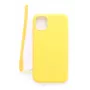 Evelatus Apple iPhone 11 soft touch siliconenhoesje met draagriem geel